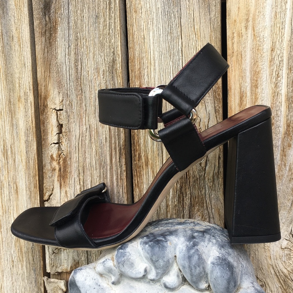 New Staud Betty Block Heel Sandal Leather Black 37 - Picture 2 of 16